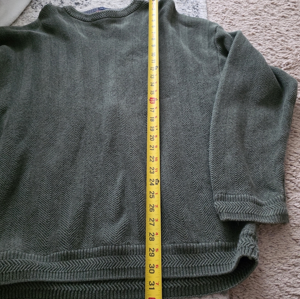 Vintage Chaps Ralph Lauren Hand Framed Knit Crewneck Sweater Mens XXL Green - Picture 5 of 8